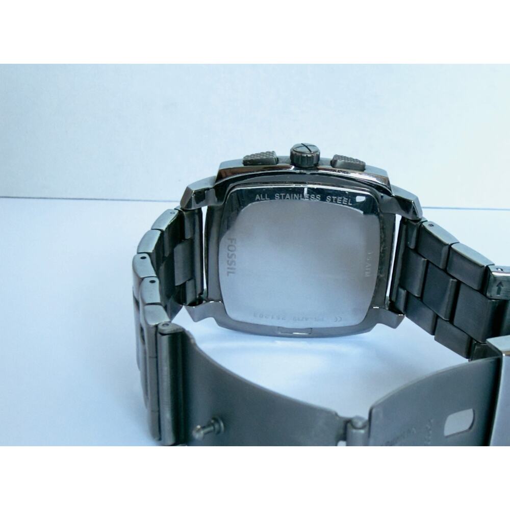 Fossil Machine Analog Square 44mm Face Smoke Ss Q… - image 4